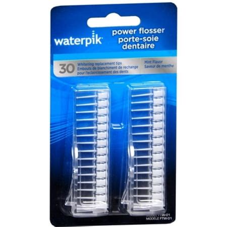 Waterpik Power Flosser Whitening Replacement Tips Mint Flavor FTW-01 30 Each (Pack of 6 ...