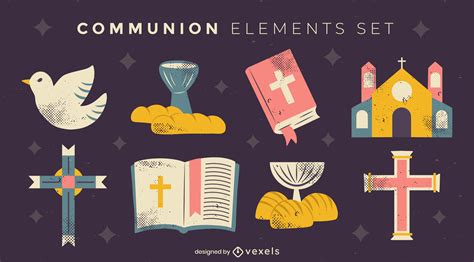 Communion Elements Illustration Set Vector Download