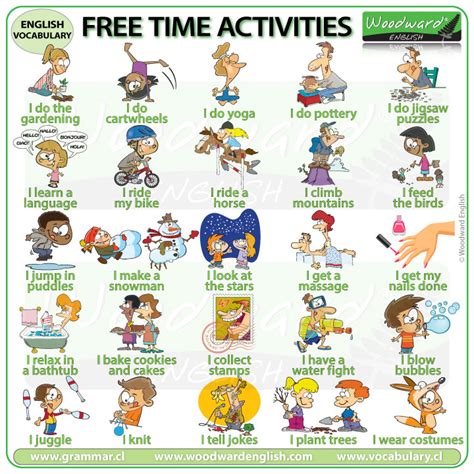 Leisure activities in English – Free time Vocabulary | Woodward English