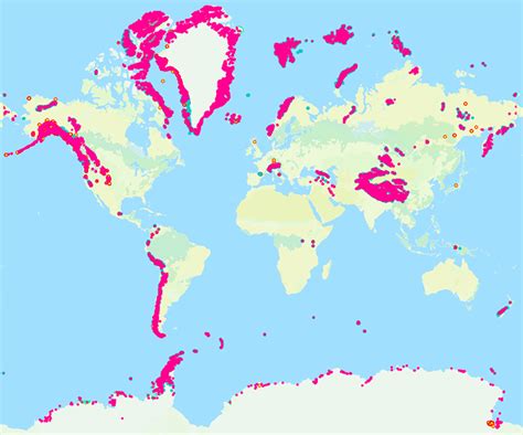 Glaciers of the world. : r/MapPorn