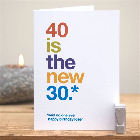 Funny 40th Birthday Card 40 Birthday Card Funny 40