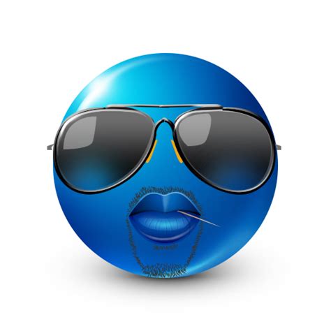 Bluemoji Wearing Shades Smiley | Blue Emoji | Know Your Meme