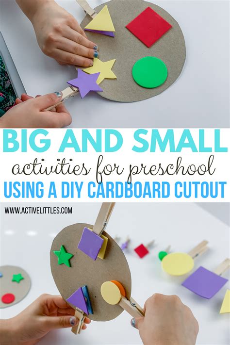 Big and Small Activities for Preschool using Cardboard Cutouts - Active Littles