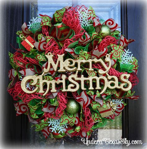 Christmas Deco Mesh Wreath Instructional Tutorial - Under a Texas Sky