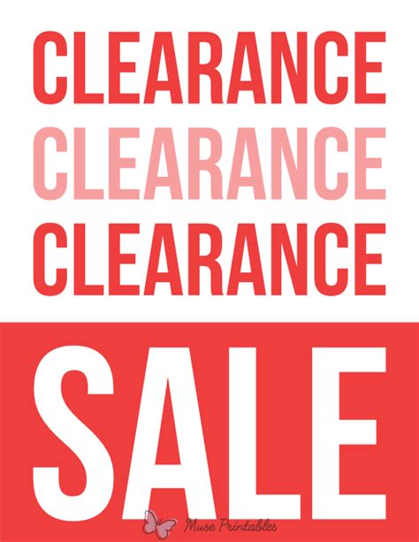 Printable Clearance Sale Sign