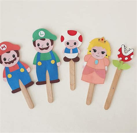 Super Mario Bros Craft - Popsicle Stick Mario Characters - Big Family Blessings