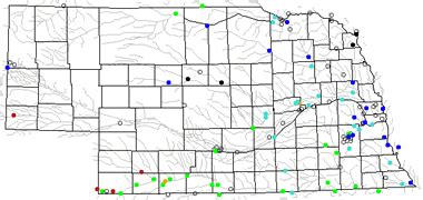 Map of Nebraska Lakes, Streams and Rivers