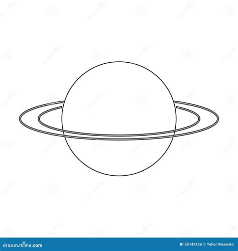 Uranus Icon in Outline Style Isolated on White Background. Planets Symbol Stock Vector ...