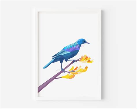 Tui Print | New Zealand Bird | Kiwiana | Kiwi Art | New Zealand Wall ...