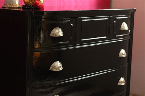 High gloss painted furniture. Lacquered furniture, Black glossy dresser ...