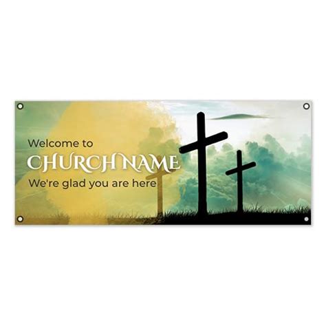 Pre-Designed ' Welcome' Church PVC Banner