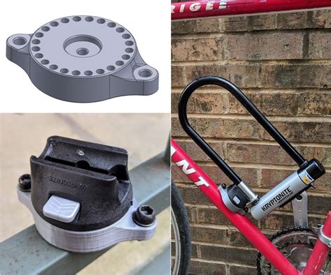 Bike Lock Mount (Kryptonite) by MAKR | Download free STL model | Printables.com