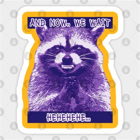 Evil Raccoon Plotting Something - Raccoon - Sticker | TeePublic