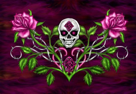 Black Skull with Rose Wallpapers - Top Free Black Skull with Rose ...