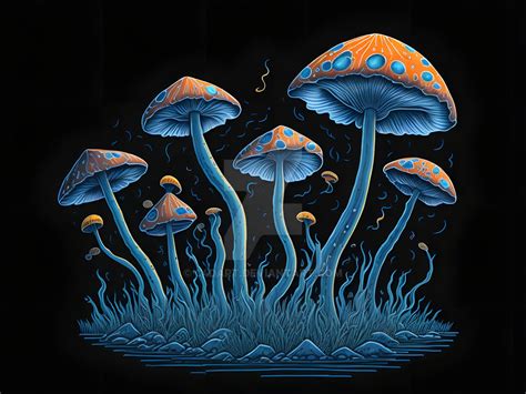 Neon Mushrooms (9) by C4Dart on DeviantArt