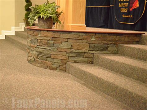 Curved Wall Design with Faux Stone Panels - Barron Designs