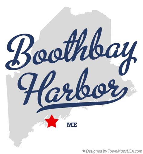 Map of Boothbay Harbor, ME, Maine