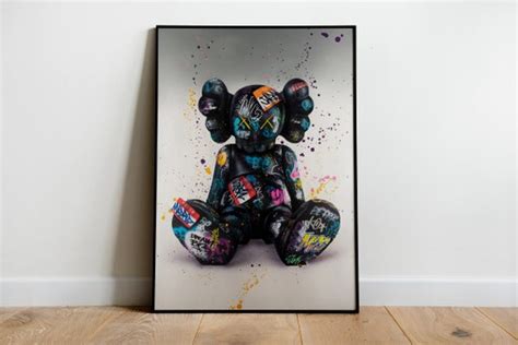 Graffiti Kaws Wall Art Canvas Wall Art Print Digital Kaws - Etsy