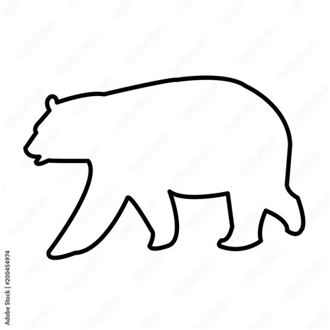 black bear outline clip art on white background Stock Vector | Adobe Stock