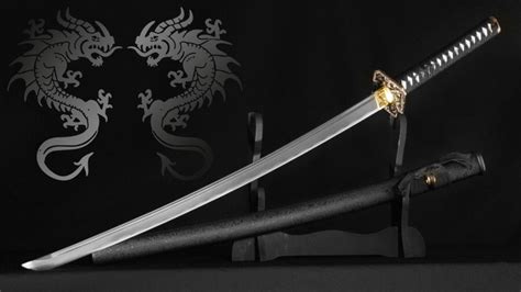 Dueling Dragon Black Samurai Katana Sword With Scabbard - $49.99 - YouTube