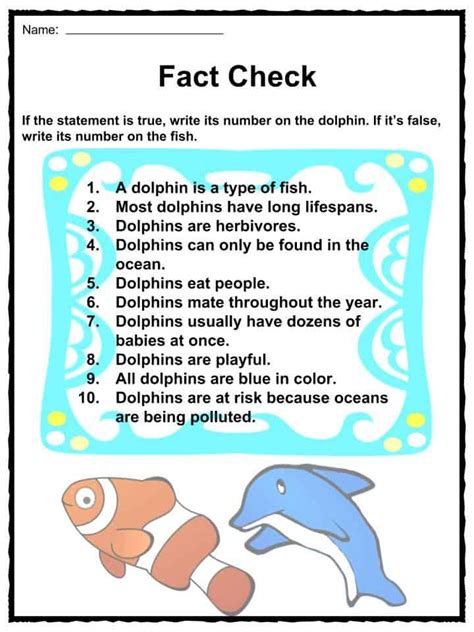 Dolphin Facts, Worksheets, Species & Habitat For Kids | Facts for kids, Dolphin facts, Dolphin ...