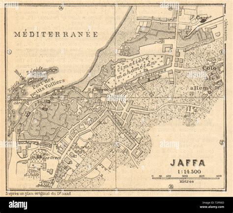 Jaffa / Tel Aviv antique town city plan. Yafo. Israel. SMALL 1912 old map Stock Photo - Alamy