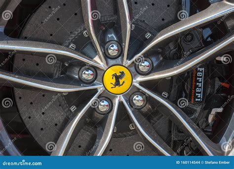 Ferrari Logo on the Wheel of a Car Editorial Stock Image - Image of background, lugano: 160114544