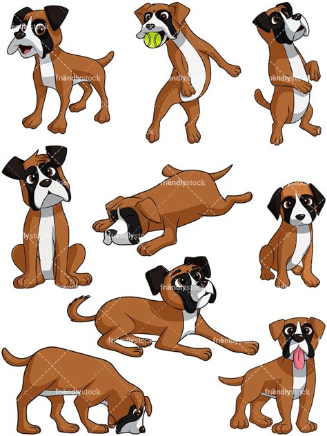 Boxer Dog Cartoon Vector Clipart - FriendlyStock