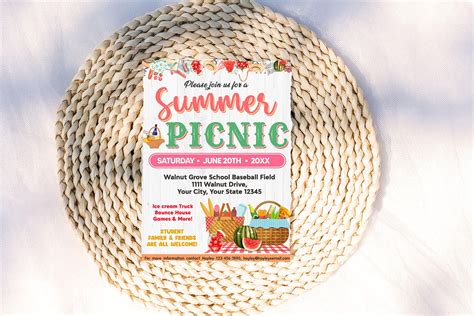 Customizable Summer Picnic Invite Template | Summer Party Picnic Bash ...