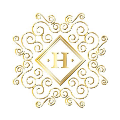 H Alphabet Gold Monogram Free Stock Photo - Public Domain Pictures