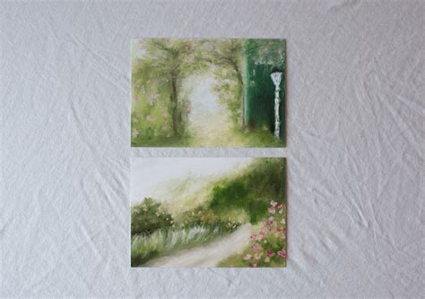 Rose Garden Art, Landscape Art Print, Original Art, Landscape Painting, Impressionist Painting ...