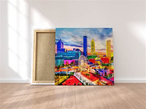 Atlanta Georgia Abstract Skyline Canvas Print - Etsy