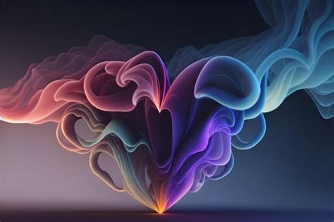 Premium AI Image | A heart rainbow smoke