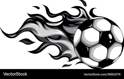 Soccer ball on fire design Royalty Free Vector Image