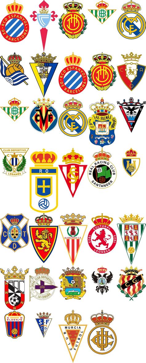 Every Spanish team in the first 3 divisions with crowns in their logo ...