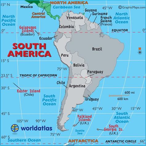 south america map to print | Large map of South America, easy to read and printable | Maps ...