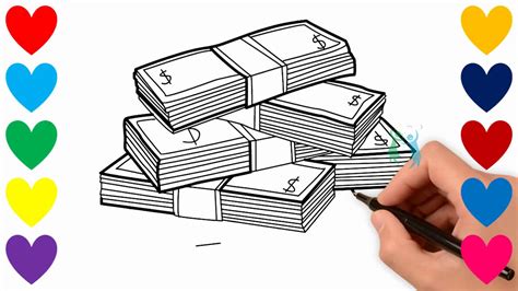 How to Draw Stack of Money for Baby. Drawings and Coloring Book for ...