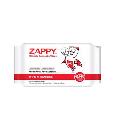 Zappy Ultimate Antiseptic Wipes 50 Sheets | Freshening