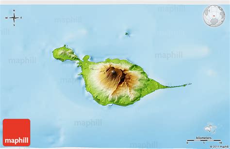 Physical 3D Map of Heard Island and McDonald Islands