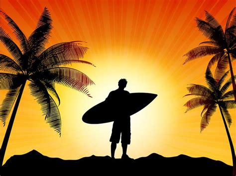 Surfer silhouette 233692 Vector Art at Vecteezy