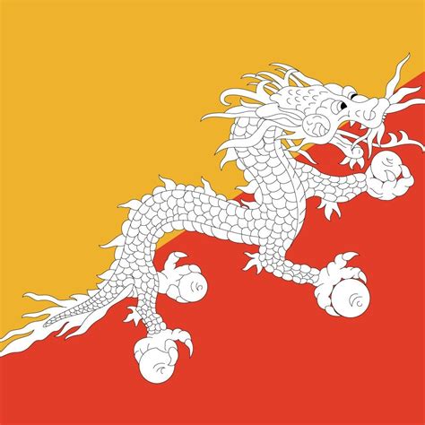 Flag of Bhutan image and meaning Bhutanese flag - country flags