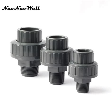 1pc Plastic PVC 1 inch Male Thread 32mm Union Water Pipe Connector Plastic Tube Adapter Garden ...