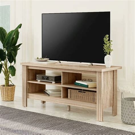 Farmhouse TV Stand for 55" Flat Screen TV Console Table Storage Cabinet 43 Inch TV Entertainment ...