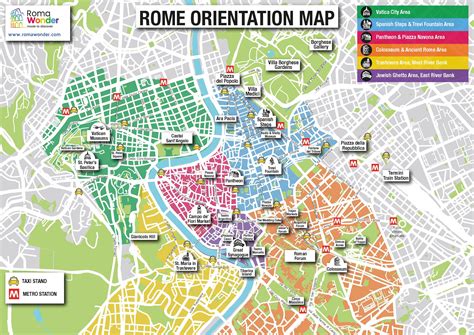 Rome sightseeing map - Map of Rome tourist sites (Lazio - Italy)