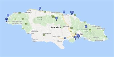 Mapa turístico de Jamaica: puntos de interés que visitar