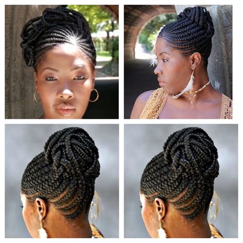 18+ Great Cornrow Updo Hairstyles For Black Hair