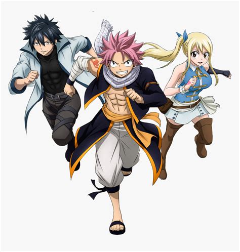 Natsu Dragneel, Lucy Heartfilia And Anime Girl - Fairy Tail Final Series Natsu, HD Png Download ...