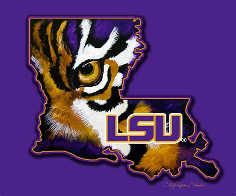 Lsu Louisiana Tiger Eye Painting by Stacey Blanchard