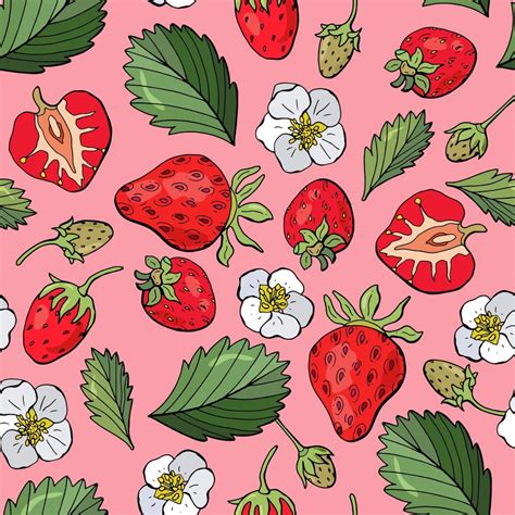 Seamless pattern with strawberries. 7891417 Vector Art at Vecteezy