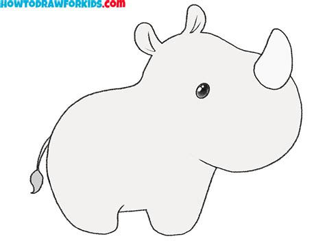 How to Draw an Easy Rhino - Easy Drawing Tutorial For Kids